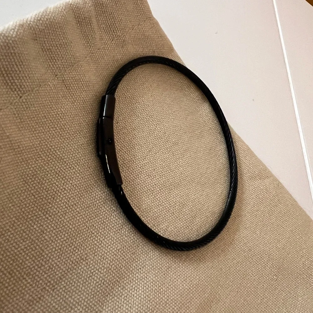 Lot Of 3 NWOT Black Stainless Steel IP Bracelets From Nordstrom - Picture 4 of 9